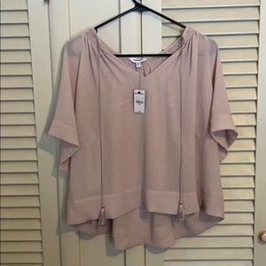 Express Pink sheer Tassled Blouse